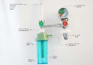 oxygen flowmeter with humidifier bottle