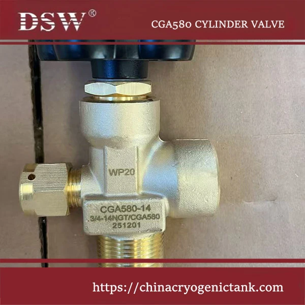 CGA 580 cylinder valve made of forged brass for argon helium and nitrogen gas cylinders