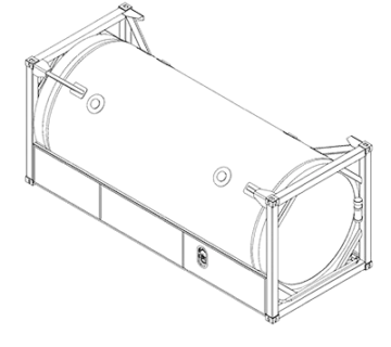 ISO tank container for intermodal transportation