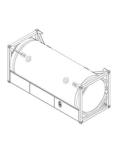 ISO tank container for intermodal transportation