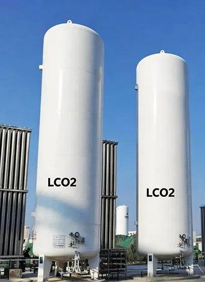 Vacuum insulated liquid oxygen LOX cryogenic storage tank for industrial gas supply