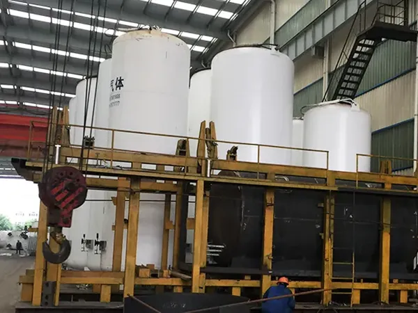 Liquid oxygen storage tanks for industrial and medical gas supply